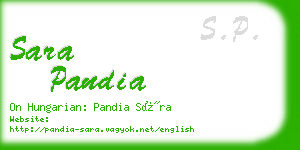 sara pandia business card